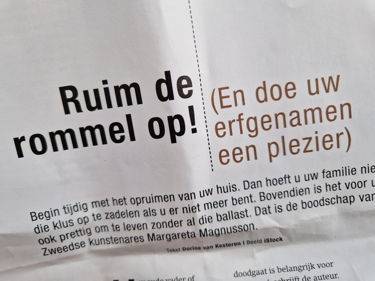 Opruimen voor je dood; de ratrace in optima forma – EXPEDITIONLIFE
